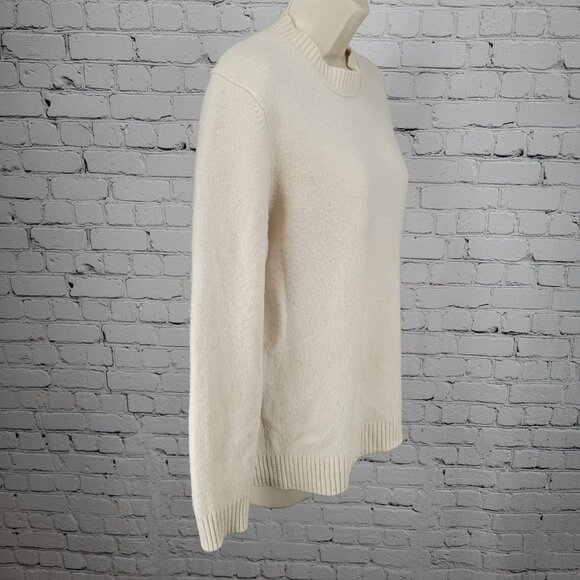 Massimo Dutti Beige Wool Cashmere Crew Neck Pullover Sweater Size Medium M - Picture 10 of 11
